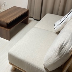 ダブルソファ&テーブル　セットの画像