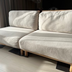 ダブルソファ&テーブル　セットの画像
