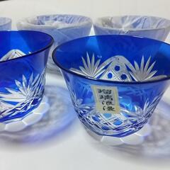 ブルーガラス冷茶器5客セット