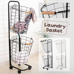 ランドリーラック　２段　ホワイトの画像