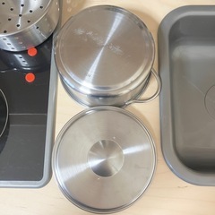 伊丹市 直接お渡し限定 美品☆ IKEA おままごとキッチン&調理器具セットの画像