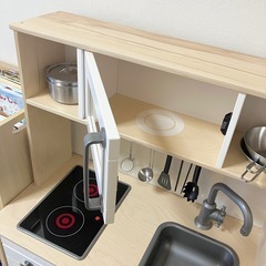 伊丹市 直接お渡し限定 美品☆ IKEA おままごとキッチン&調理器具セットの画像