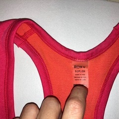 美品 ロキシー ROXY ストレッチ タンクトップ 赤オレンジ S 丈の画像