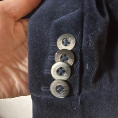 ベルベット生地紺色ジャケットメンズの画像