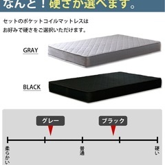 ダブルベット マットレス付き　エミー 収納ベッド  引き出し付 ポケットコイルの画像