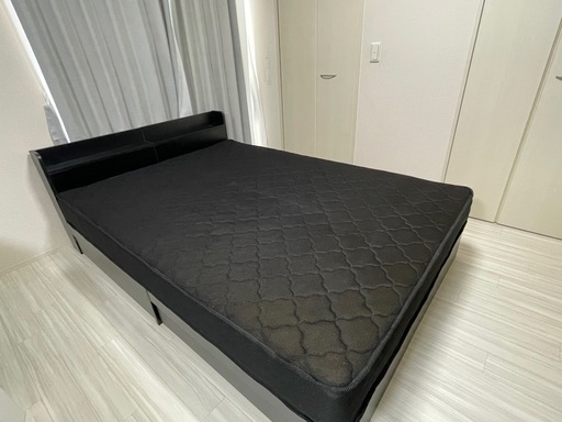 ダブルベット マットレス付き　エミー 収納ベッド  引き出し付 ポケットコイル