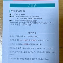 恵那峡遊覧船割引券8名分　名鉄優待券の画像