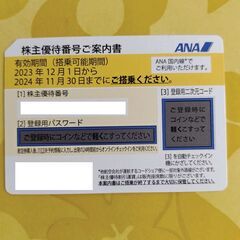 ANA株主優待券 １枚　有効期限：2024年11月30日まで（その２）