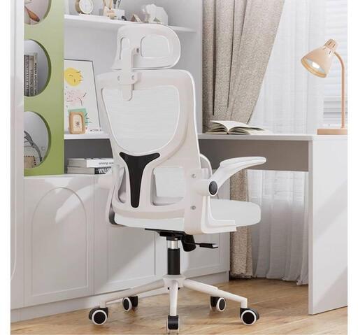 新品 オフィスチェア デスクチェア 人間工学 椅子 メッシュ(白)