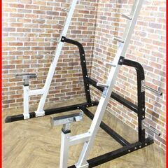 ② 美品 アイロテック/ IROTECパワースクワットラック＋マルチポジションベンチ＋アイアンプレート125Kg+バーベルシャフト 1本+バーベルWシャフト 1本+ダンベルシャフト 2本 手渡し希望/自社配送可能（配送エリアについてお問い合わせください）の画像