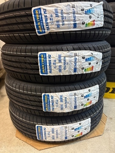 交換込み 155-65/14 新品タイヤ4本