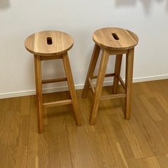ハイスツール 椅子 オーク 左の1脚のみ
