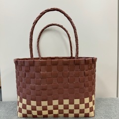 【値下げしました】プラかご ハンドメイド PPバンド エコバッグ...
