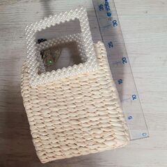 かごバッグ　パール　サマンサヴェガ　バッグチャーム付きの画像