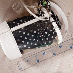 サマンサヴェガ　バッグチャーム付き　ドット　ショルダーバッグ　白　黒の画像