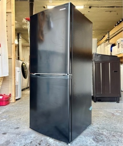 札幌市内配送可 21年製 アイリスオーヤマ 142L 2ドア冷蔵庫 IRSD-14A-B 右開き ブラック