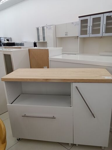 ★ジモティ割あり★ IKEA レンジ台 ホワイト H92.5×D45×W121 クリーニング済み HJ4822