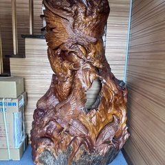 木彫り　鷲　鷹　大型