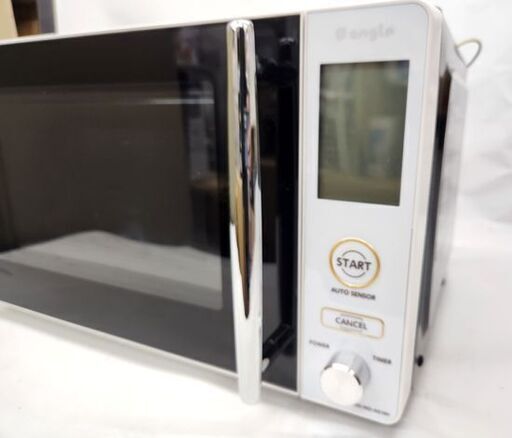 エディオン eangle 電子レンジ ANG-MO-A5 フラット庫内 2021年製  黒×白 あたため専用 温め専用 単機能レンジ 札幌市 平岸店