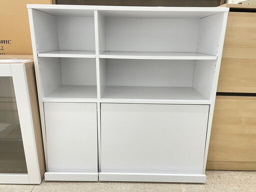 ★ジモティ割あり★  ディスプレイラック 白 H90.5×D33×W91 クリーニング済み TJ9405