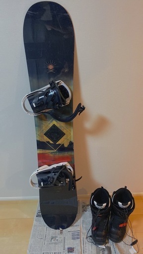 スノボー3点セット　板　ケース　シューズ