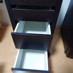 IKEA　イケア MICKE ミッケ 引き出しユニット ブラックブラウン 横35×高さ75×奥行50の画像