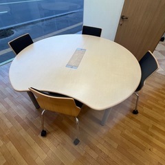 終了しました。ミーティングデスク＆チェア4つの合計5点セット