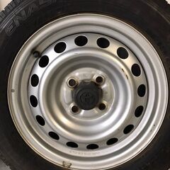 トヨタ　純正　スチールホイール　14インチ　5J　PCD100　4穴　ET約38　ハブ径約55　DUNLOP　ENASAVE　155/80R14　LT　2020年の画像