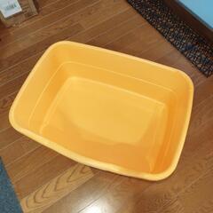 猫トイレ 大型 蓋付き オレンジ 大きめねこトイレの画像