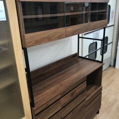 ★ジモティ割あり★ モカ　食器棚    H180×W120×D45   クリーニング済み KJ6672 