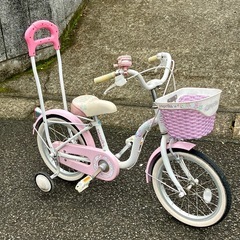 お取引感謝【お孫さんどうぞ】１６インチ・子供車・押し棒・補助輪付...
