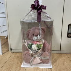 未開封　プリザーブドフラワーくまぬいぐるみオブジェ
