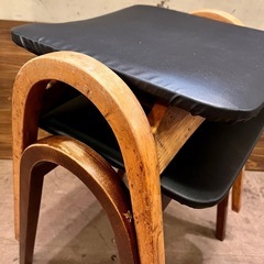 《売約済》【武蔵小山店】 秋田木工 剣持勇 スタッキングスツール タッキング　スツール　チェア　イス　椅子　曲木　曲げ木　レトロ　ビンテージ　アンティーク　クラシック　ブナ材 🚚 運搬無料エリア有 / 品川区 リサイクルショップ ランバールーム 武蔵小山店  ◀︎ 武蔵小山パルム 戸越銀座 隣の画像