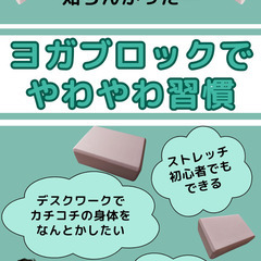 かんたん背中にはさむだけ姿勢改善！出版記念!!「ヨガブロックでや...