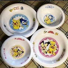 【ポケモン】4点 陶器の皿　カレーなどにも