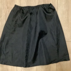 無印良品　麻　紺色　ロングスカート　ペチコート付きの画像