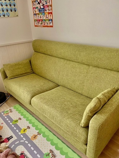 【10／30までに取りに来れる方】大塚家具 三人掛けソファ　グリーン