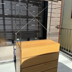 無印良品 ステンレスユニットシェルフ オーク材