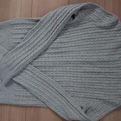 【お取引完了】 ★値下げ★【美品・中古】POLO RALPH LAUREN ミニ ケーブル コットン カーディガン　グレー160センチの画像
