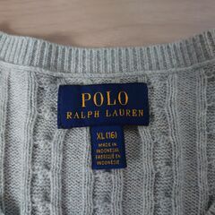 【お取引完了】 ★値下げ★【美品・中古】POLO RALPH LAUREN ミニ ケーブル コットン カーディガン　グレー160センチの画像