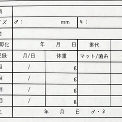 幼虫管理シート8枠×10シート
