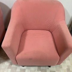 1人掛け　ピンクソファの画像