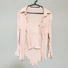 GORGE*アンサンブル*キャミソール*シャーリングシャツ*2枚組*フリーサイズの画像