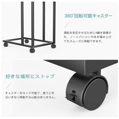 木目風サイドテーブル(キャスター付きの画像
