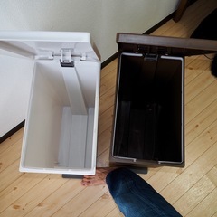 スリムペダル45Lゴミ箱2個の画像