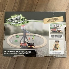 トイザらス　SPEED CITY 木製レールトレイン クレーン&トレインセットの画像