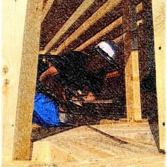 新築戸建の建て方大工仕事の画像
