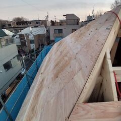 新築戸建の建て方大工仕事の画像