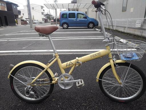 中古自転車３３０９　前後タイヤ新品！　　折り畳み　２０インチ　６段ギヤ　ワイヤー錠　ライトは付属していません