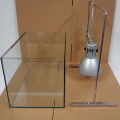 AQUA SYSTEM ガラス製 水槽 幅45cm×奥行30cm×高さ30cm ＆ 神畑養魚 ヴォルテス 30W ライト ライトスタンド付きの画像